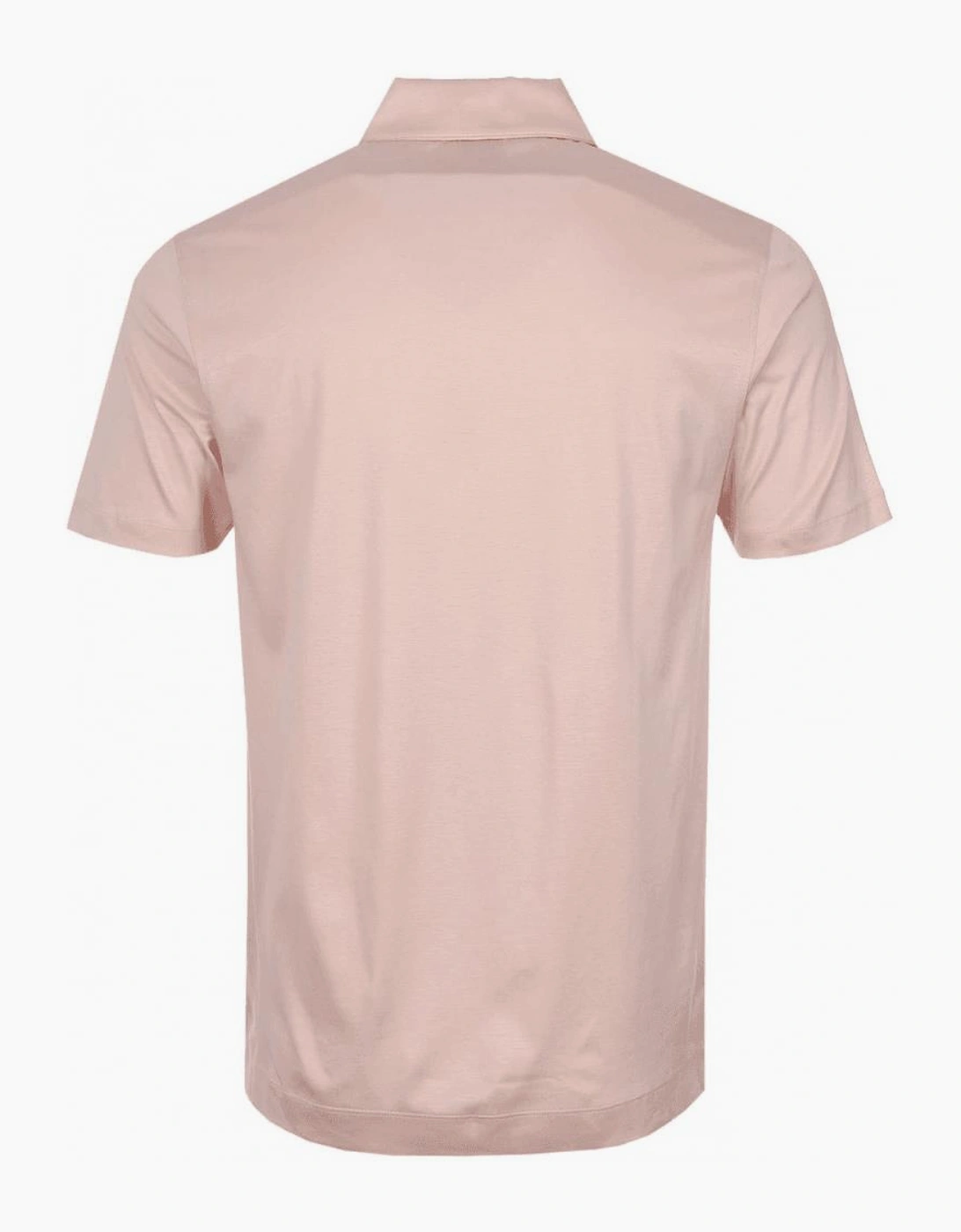 H-Paras Mercerised Cotton Pastel Pink Zip Polo Shirt