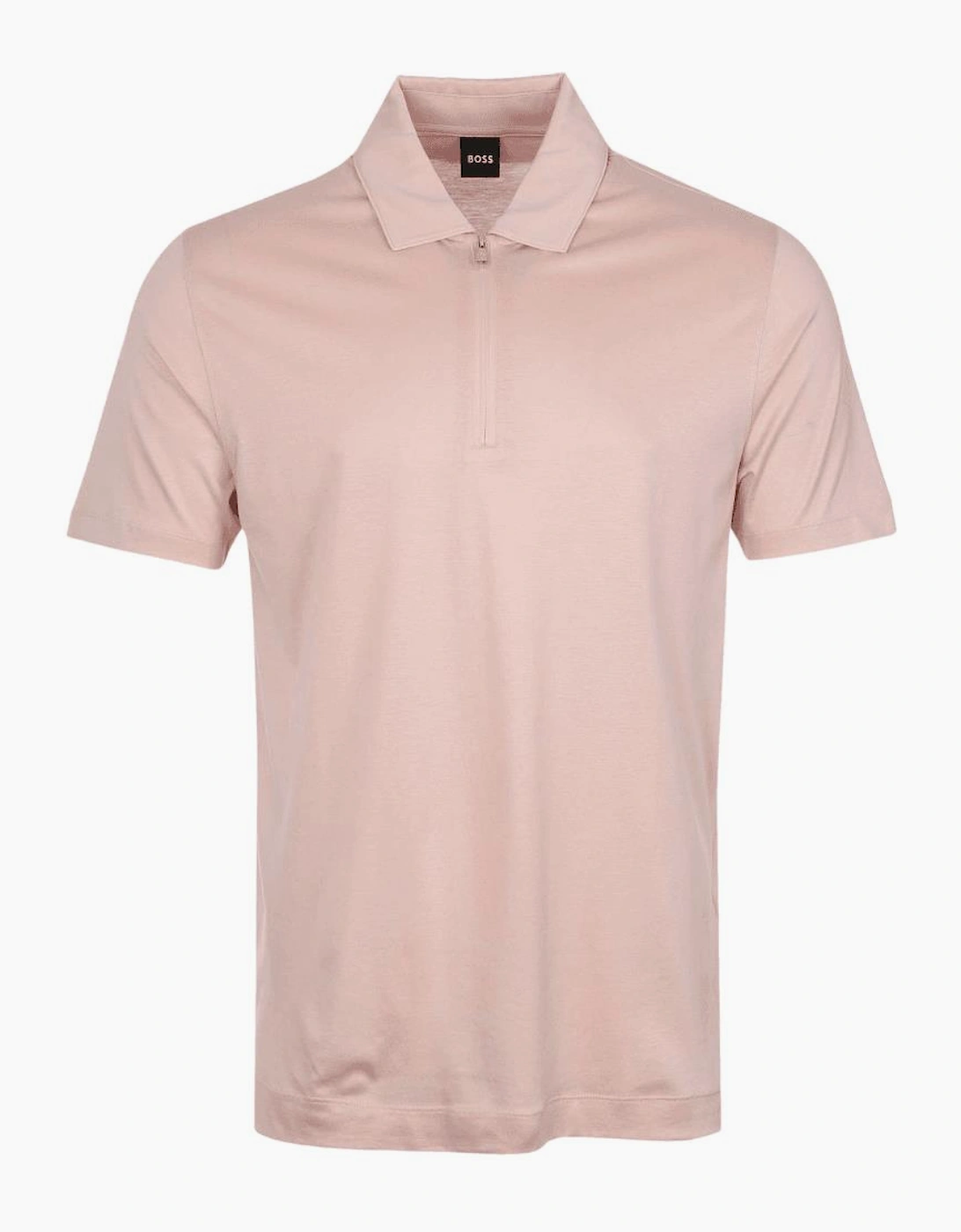 H-Paras Mercerised Cotton Pastel Pink Zip Polo Shirt, 4 of 3