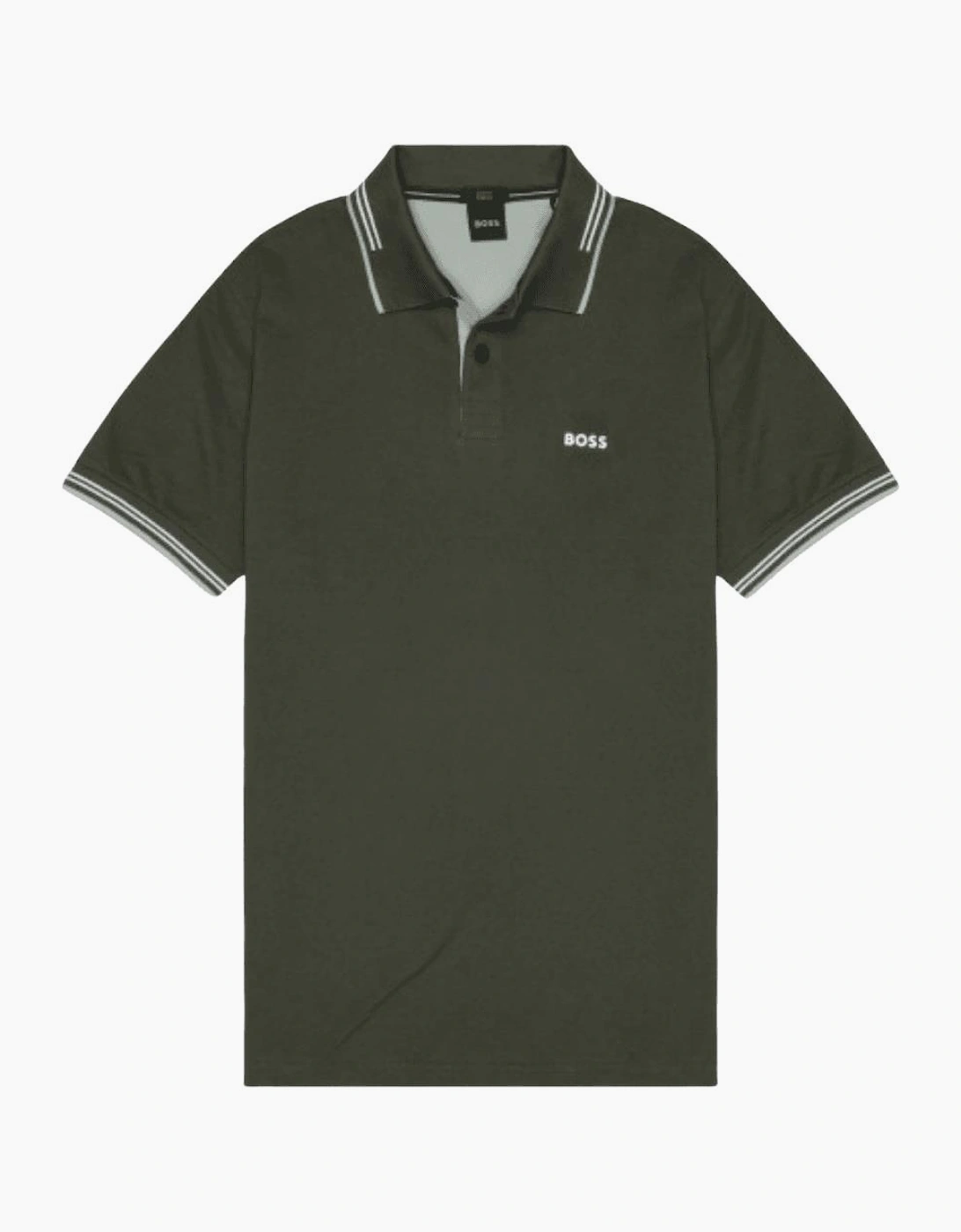 Paul Tipped Collar Slim Fit Green Polo Shirt, 5 of 4