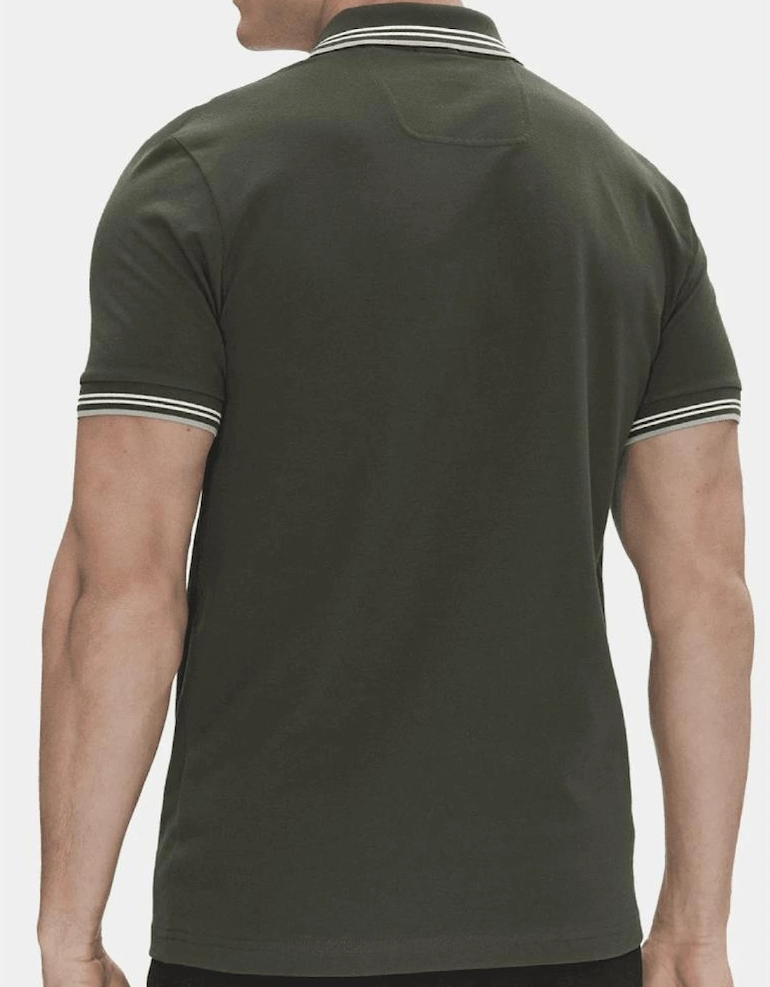Paul Tipped Collar Slim Fit Green Polo Shirt