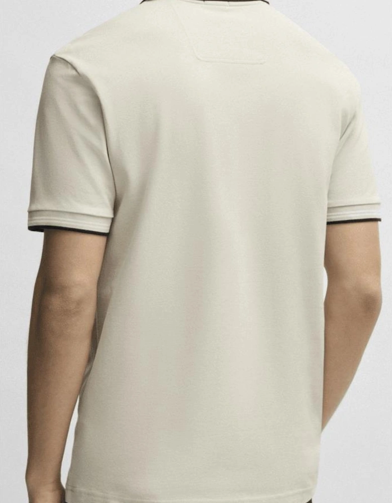 Paul Tipped Collar Slim Fit Beige Polo Shirt