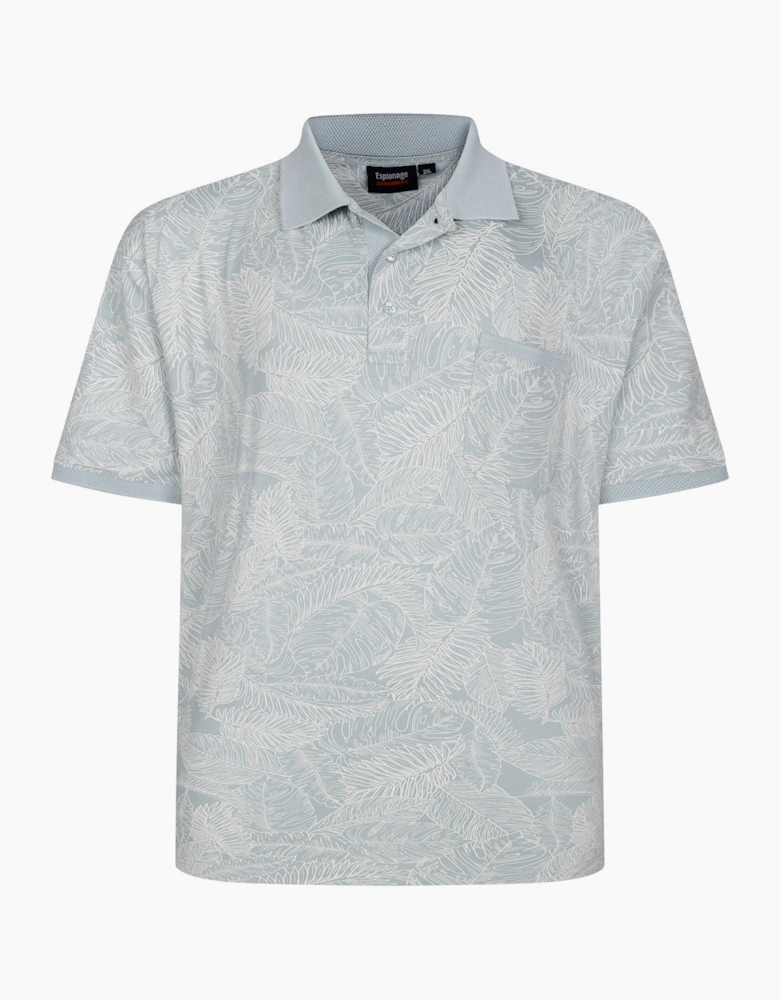 Espionage Mens Leaf Print Big & Tall Short Sleeve Polo Shirt
