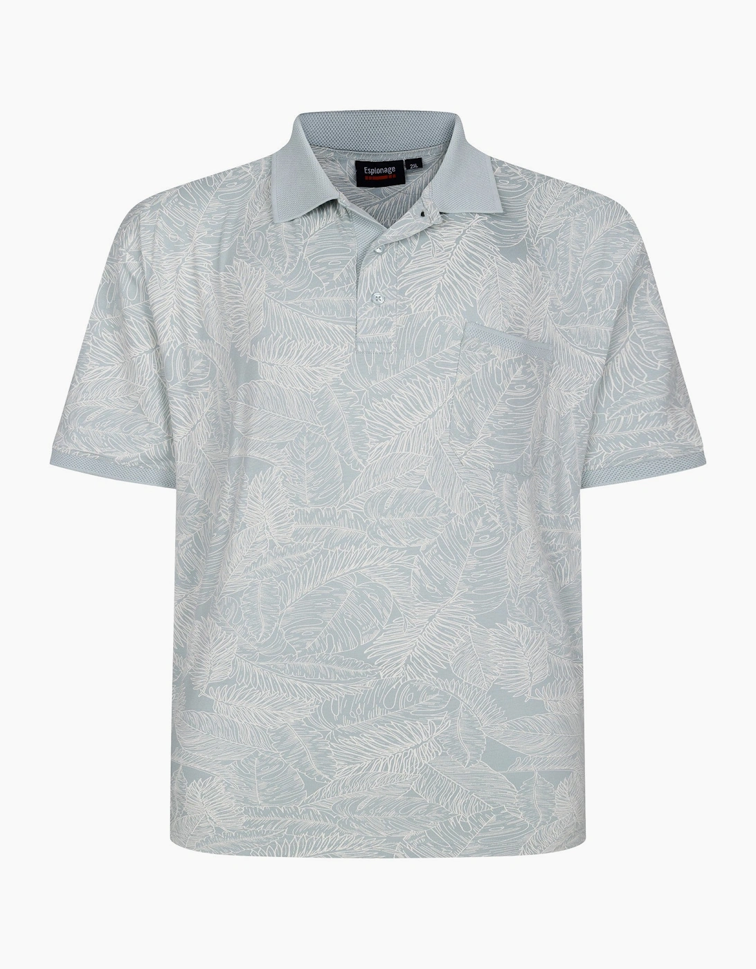 Espionage Mens Leaf Print Big & Tall Short Sleeve Polo Shirt