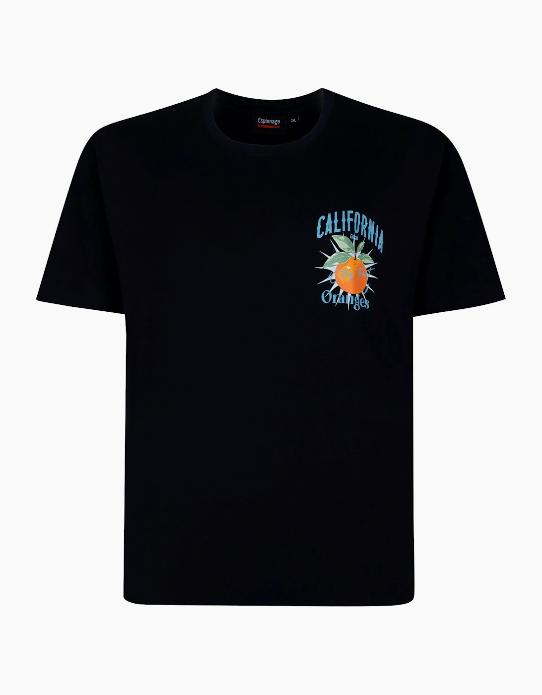 Espionage Mens California Oranges Big & Tall Short Sleeve T-Shirt, 2 of 1