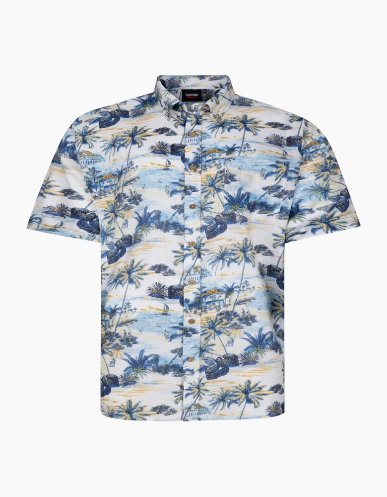 Espionage Mens Palm Print Big & Tall Short Sleeve Shirt