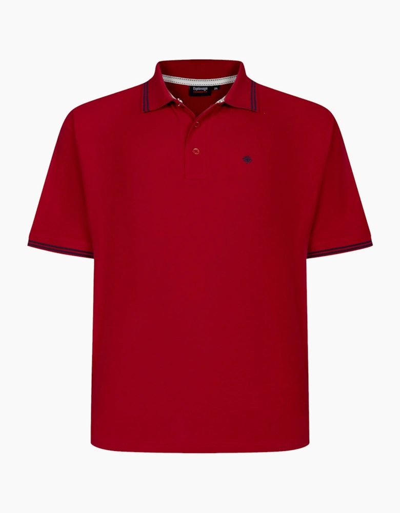 Espionage Mens Tipped Pique Big & Tall Short Sleeve Polo Shirt