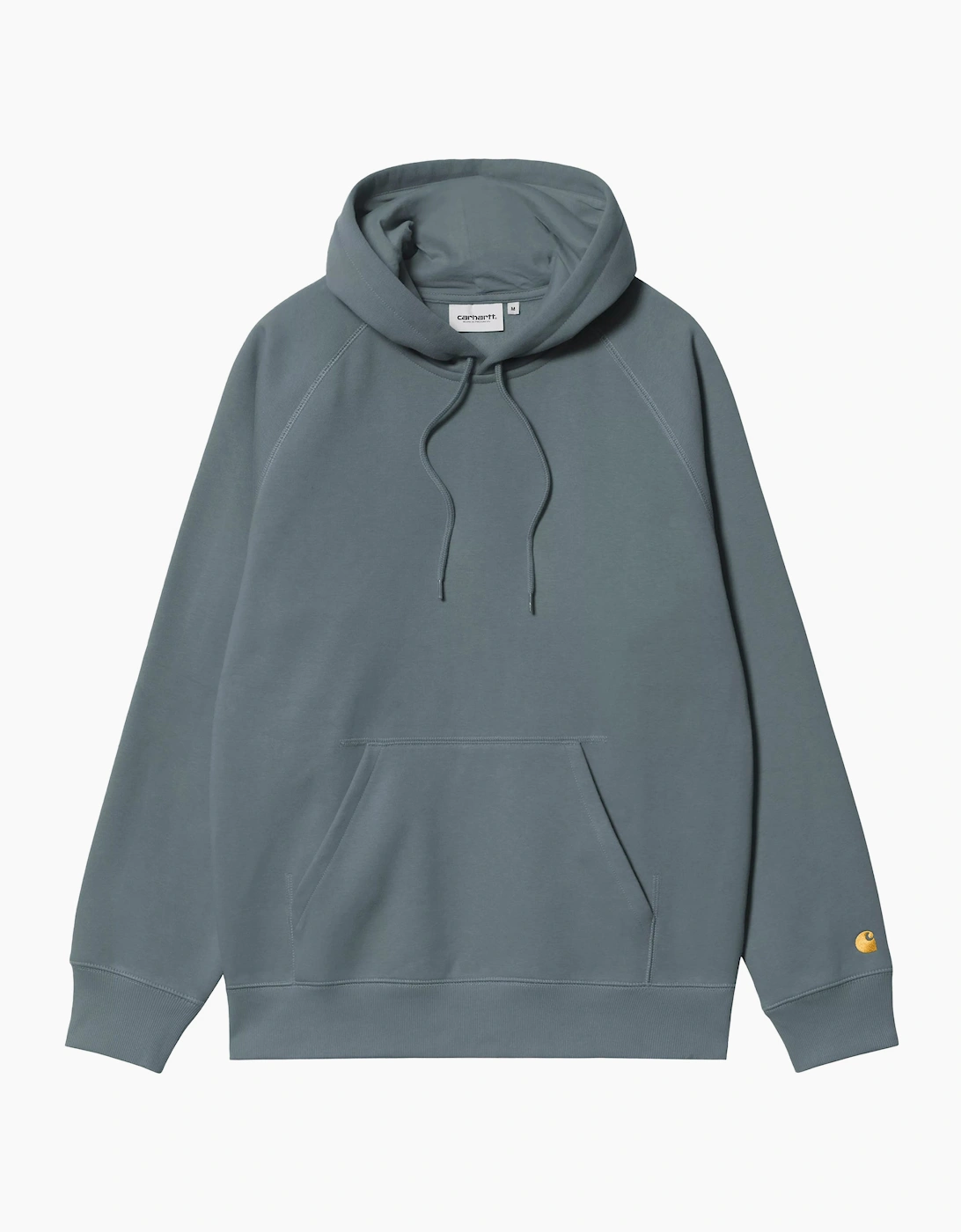 Carhartt Wip Men's Grey Chase Hoodie Cozy Blue/Gold  38 M