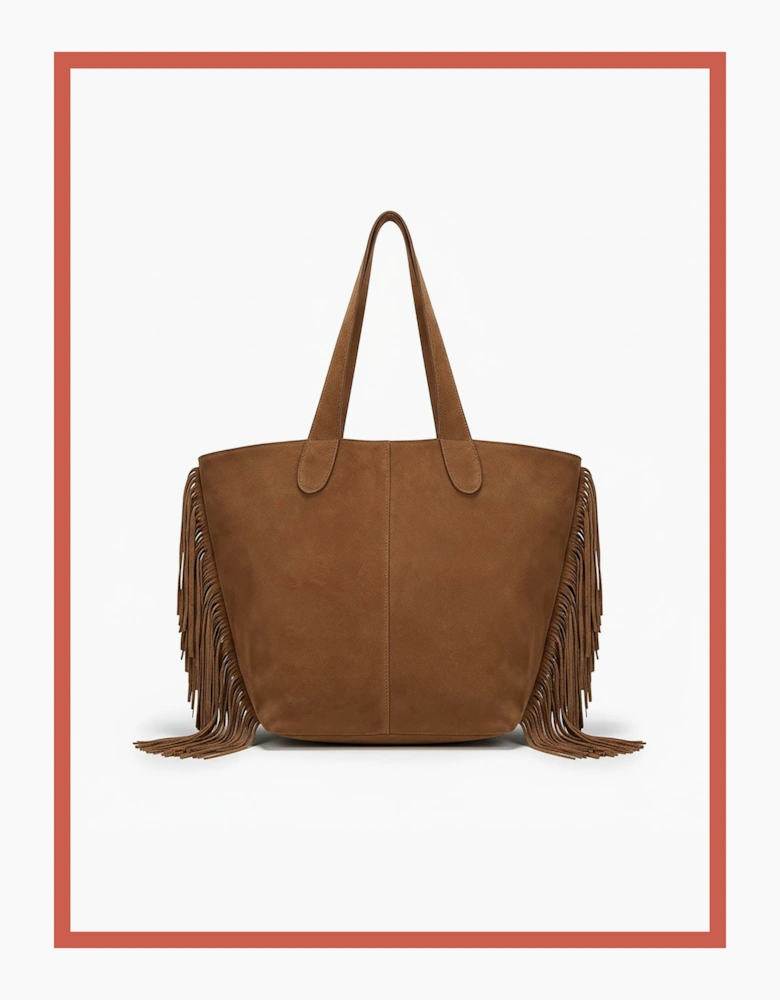 Vancouver Soft Suede Tote - Camel