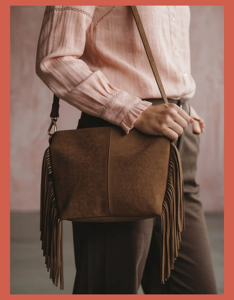 Kingston Tassle Cross Body Bag - Camel