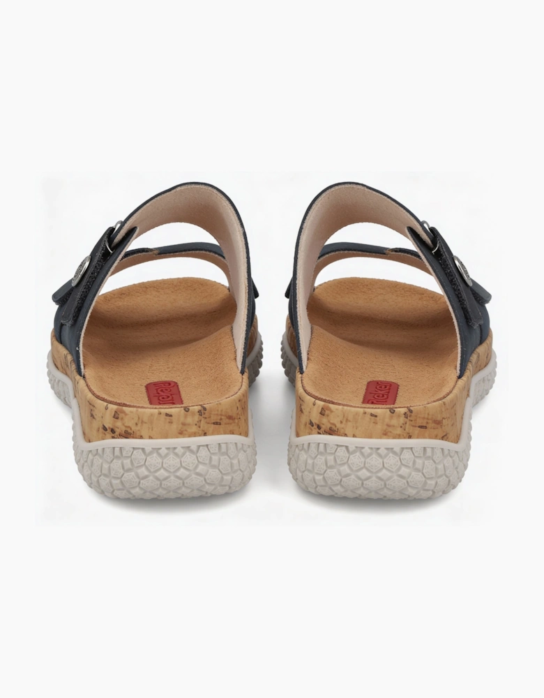 Rieker V0300 Womens Cross Strap Sandals Blue