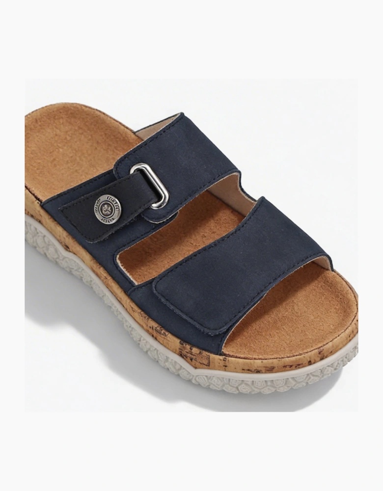 Rieker V0300 Womens Cross Strap Sandals Blue