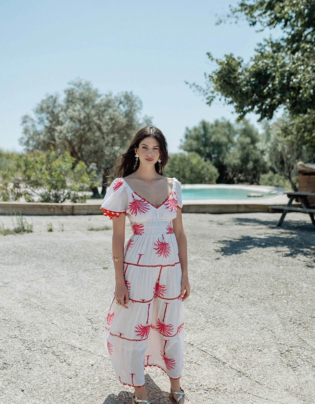 Pink palm dress