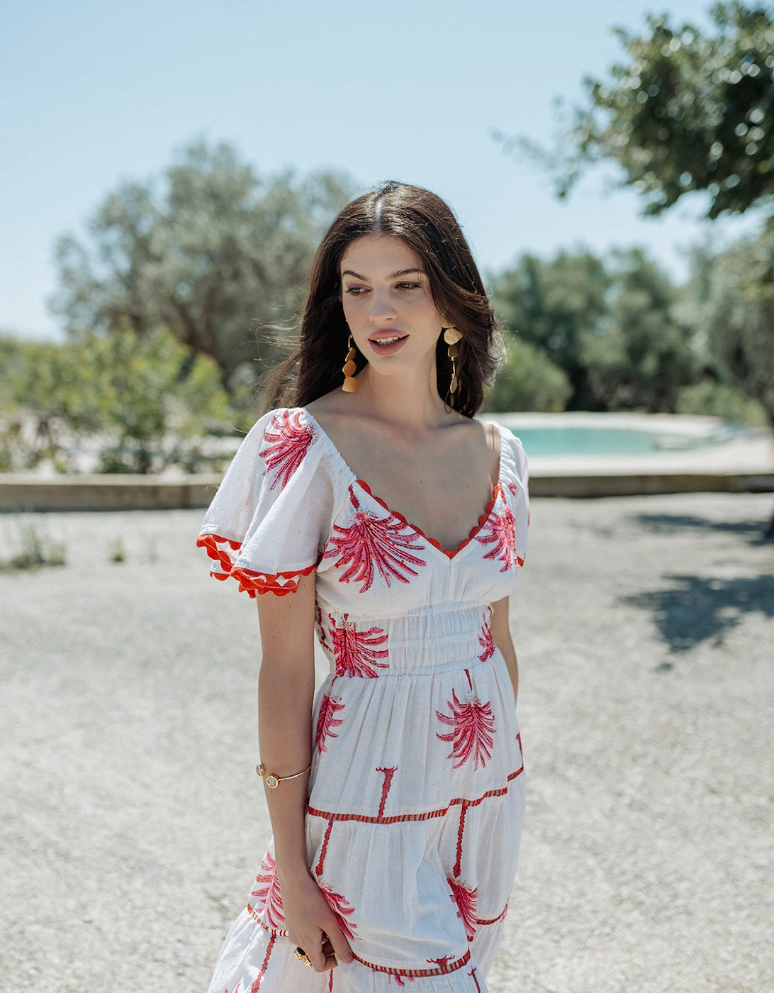 Pink palm dress