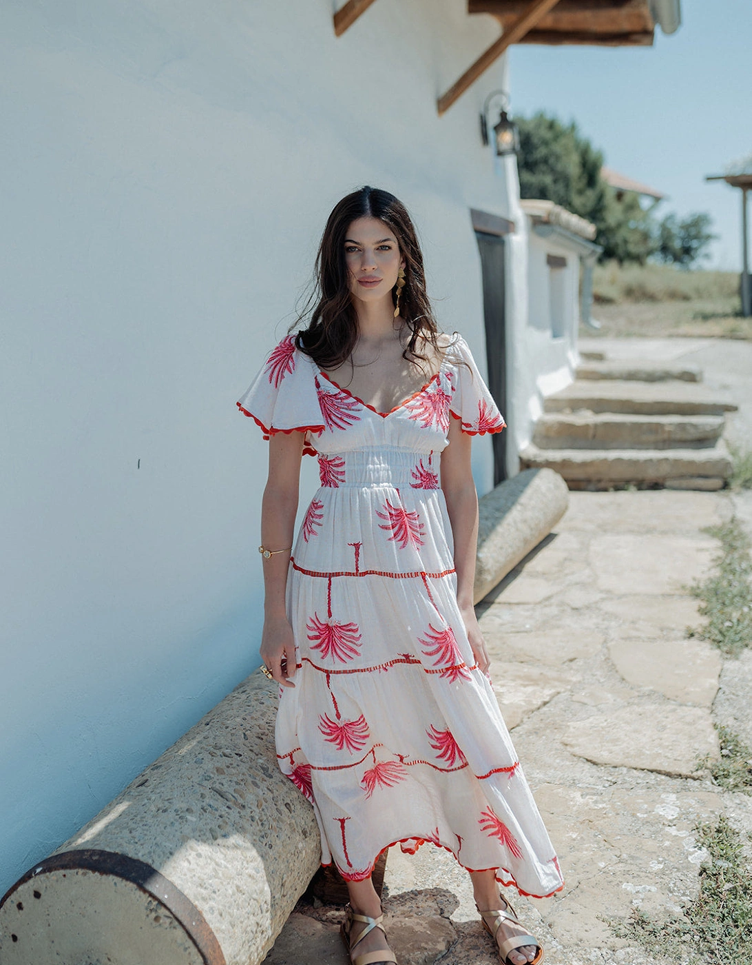 Pink palm dress