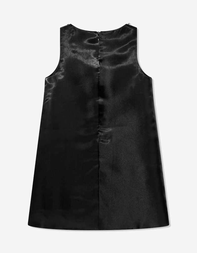 BCBGMAXAZRIA Girls Velvet Bow Shift Dress in Black