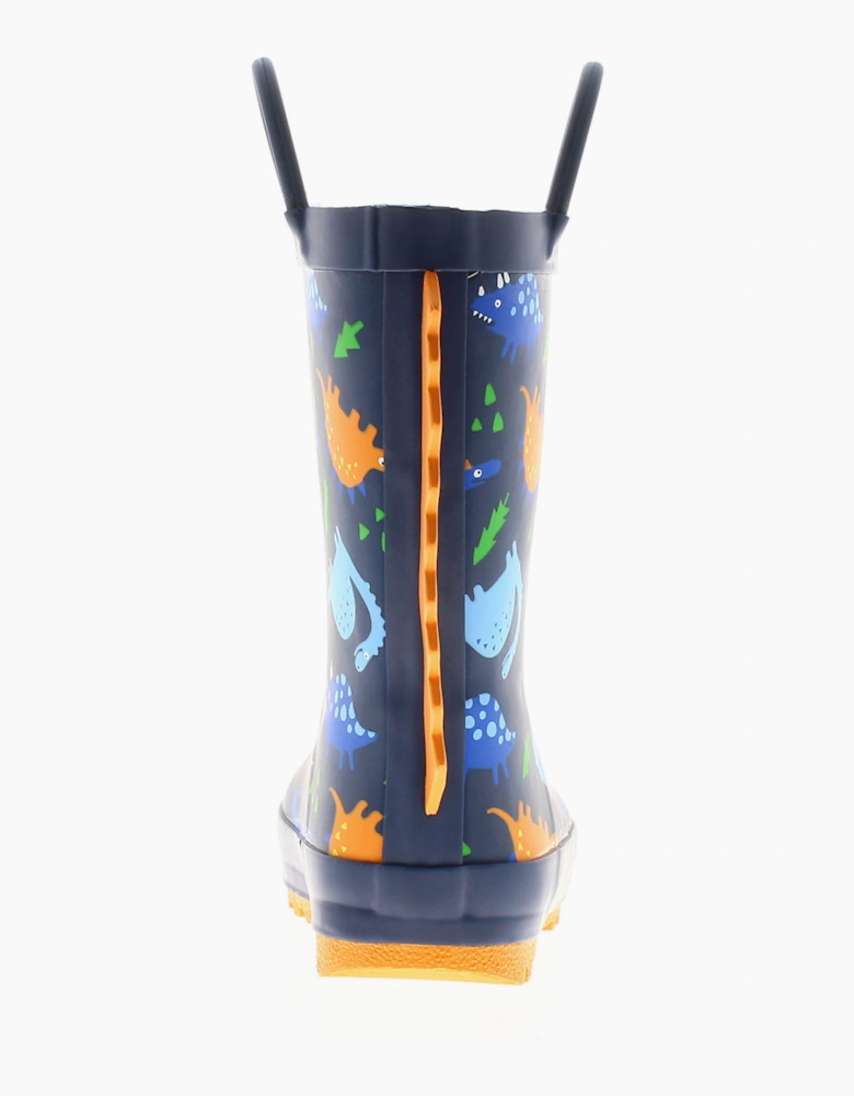 Dinosaur Hunters Childrens Wellies DH Rocky navy UK Size