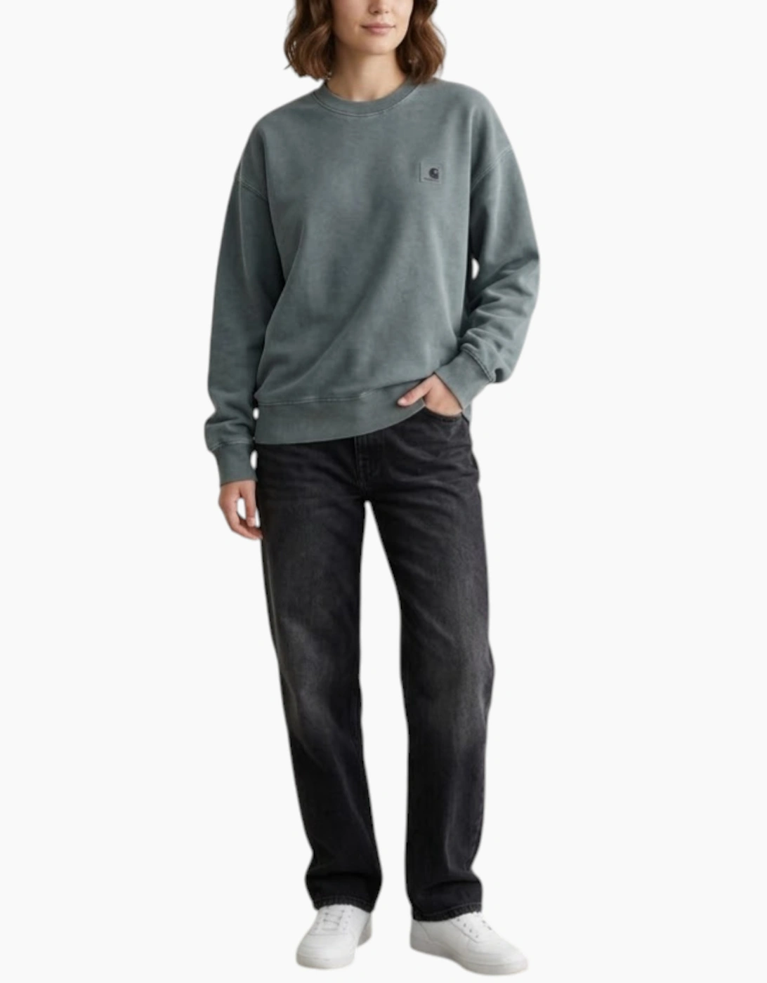 Carhartt Wip Women's Green Carhartt Sweatshirt Wip Nelson Drop Shoulders  12 M