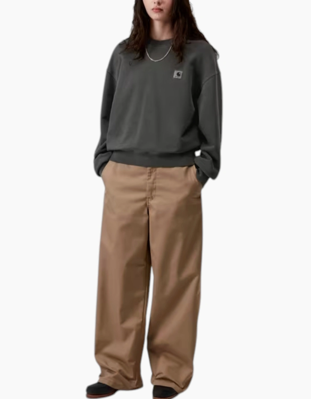 Carhartt Wip Women's Grey Carhartt Sweatshirt Wip Nelson Drop Shoulders  6 Xs