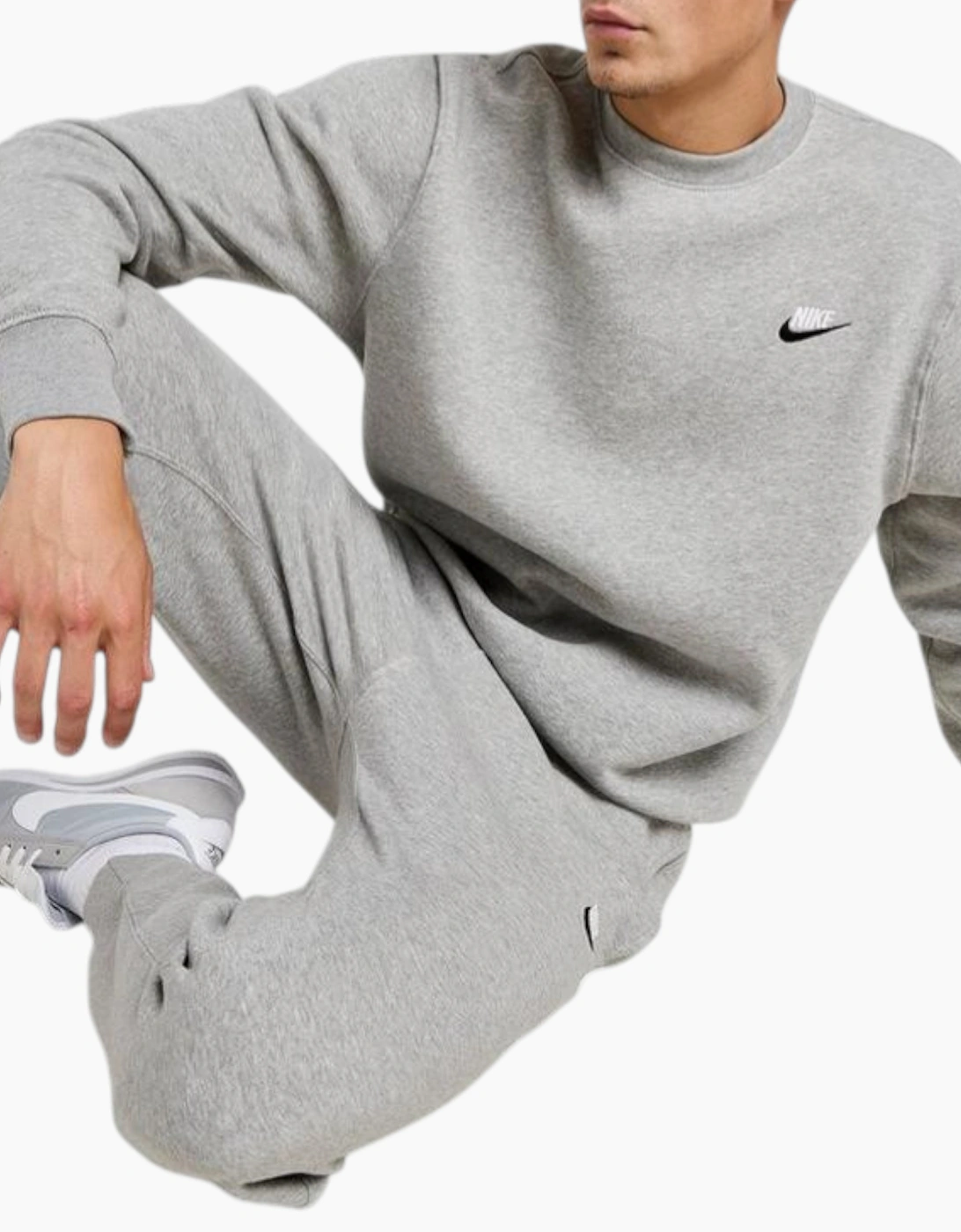 Nike Mens Foundation Tracksuit Crew Neck Sweatshirt Swoosh Joggers