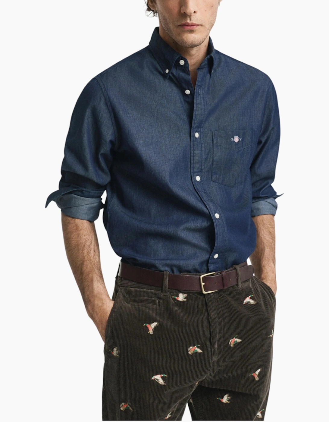 GANT INDIGO Mens Shirts Cotton Top