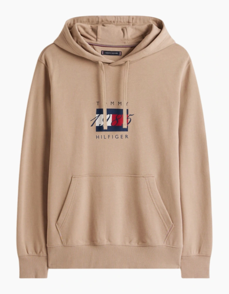 Tommy Hilfiger Mens Flag Graphic 1985 Hoodies Casual Cotton Long Sleeve Top