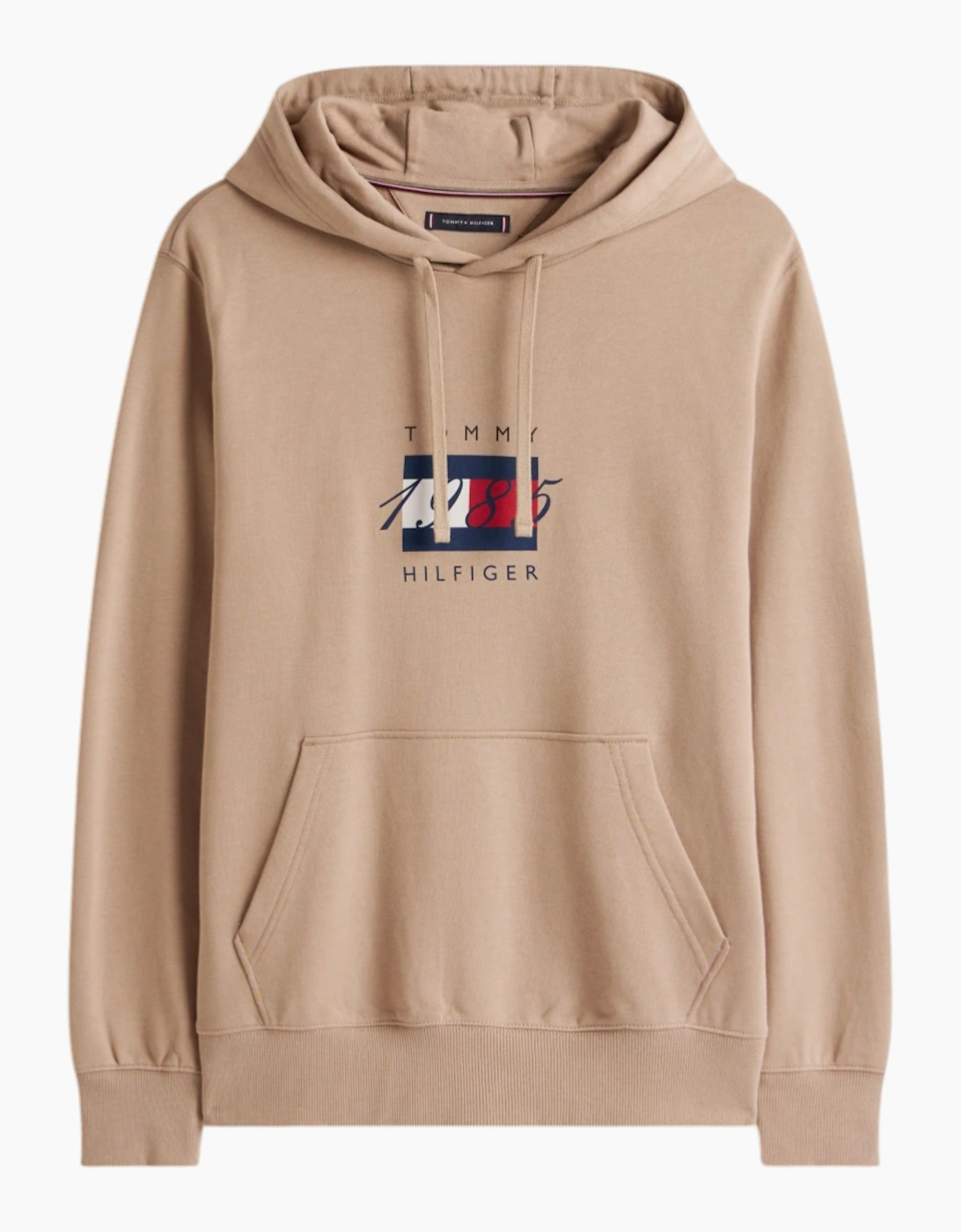 Tommy Hilfiger Mens Flag Graphic 1985 Hoodies Casual Cotton Long Sleeve Top