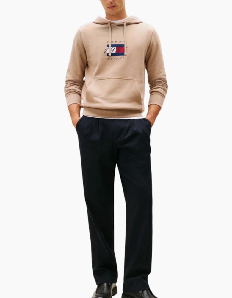 Tommy Hilfiger Mens Flag Graphic 1985 Hoodies Casual Cotton Long Sleeve Top