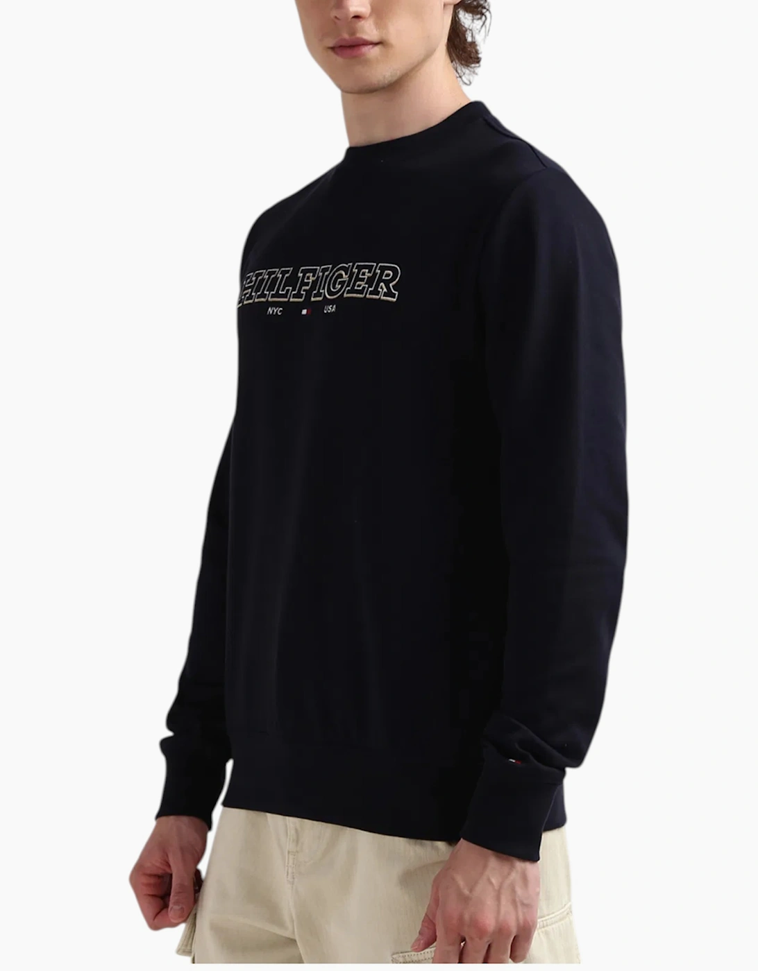 Tommy Hilfiger Mens Sweatshirt Casual Cotton Pullover New Crew Neck Sweatshirt