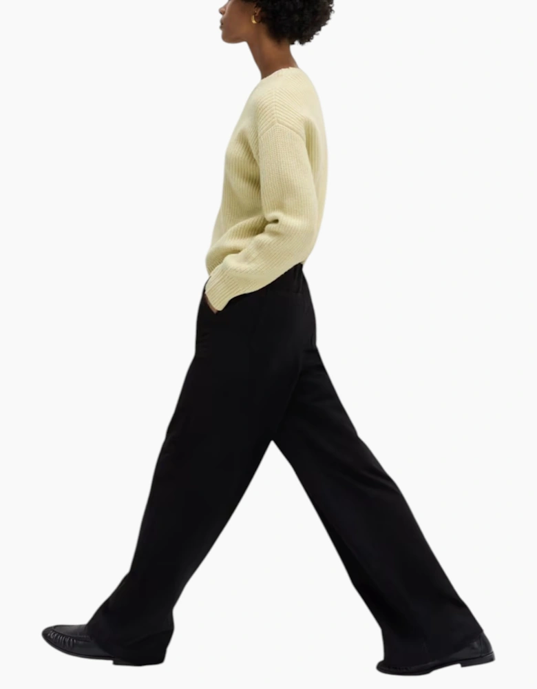 Ex M&S Womens Denim Wide Leg Elasticated Stretch Pants