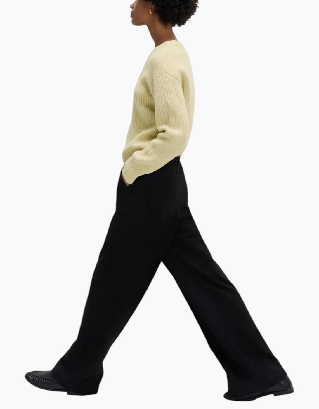 Ex M&S Womens Denim Wide Leg Elasticated Stretch Pants