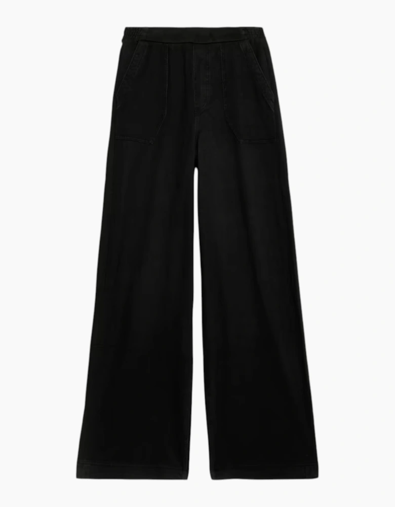 Ex M&S Womens Denim Wide Leg Elasticated Stretch Pants