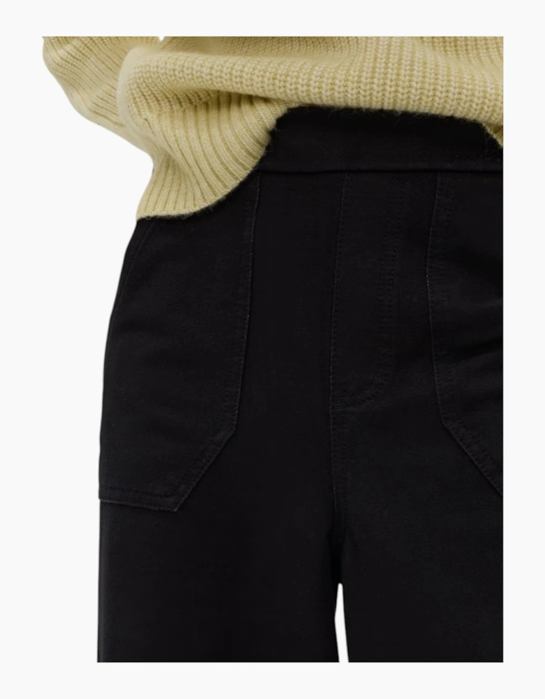 Ex M&S Womens Denim Wide Leg Elasticated Stretch Pants