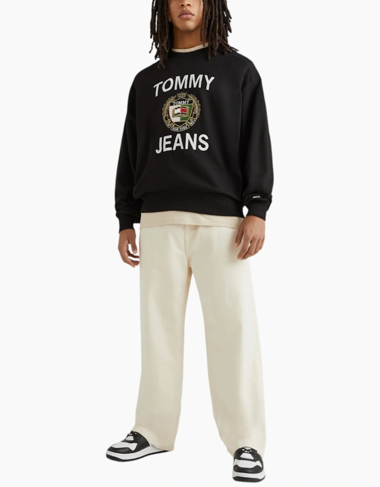 Tommy Hilfiger Mens BOXY LUXE CREW Sweatshirt Long Sleeve Casual Cotton Top
