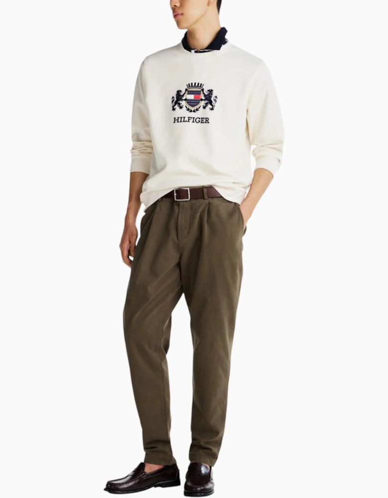 Tommy Hilfiger Mens ICON INTERLOCK HWK Sweatshirt Crew Neck Casual Cotton