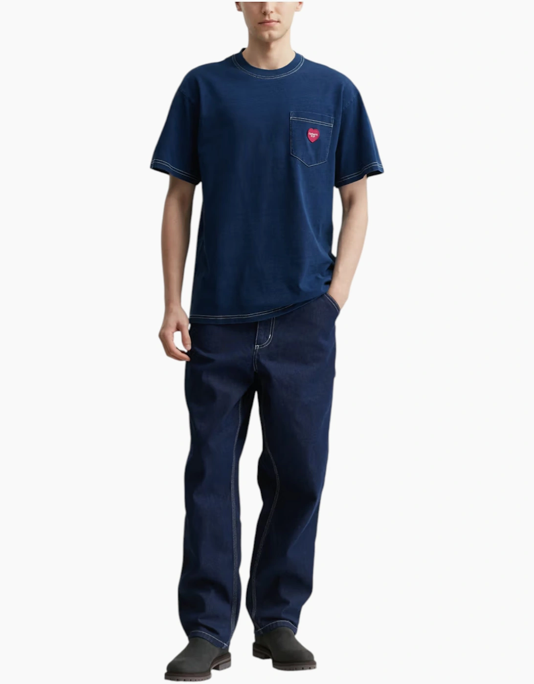 Carhartt WIP INGO POCKET Mens Basic T-shirt Heart Patch Pocket loose Fit