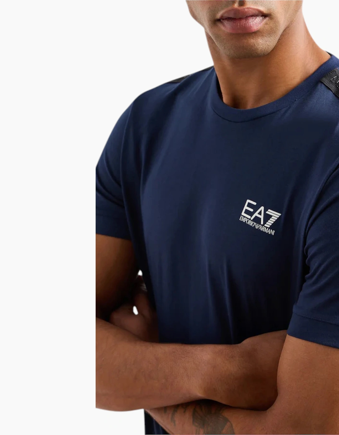 EA7 Emporio Armani Mens 3DPT35 PJ02Z Tape Logo T-Shirt
