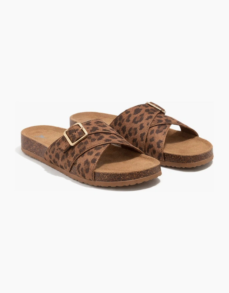Rocket Dog ANNIE TIGG LEOPARD Womens Cross Strap Sandals Tan
