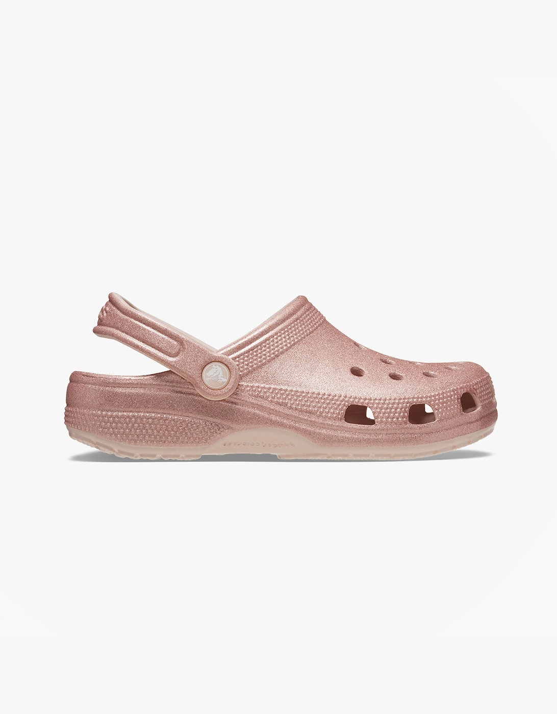 Crocs Women's Pink Classic Glitter Unisex Adults Clogs Quartz Glitter - Size: 7