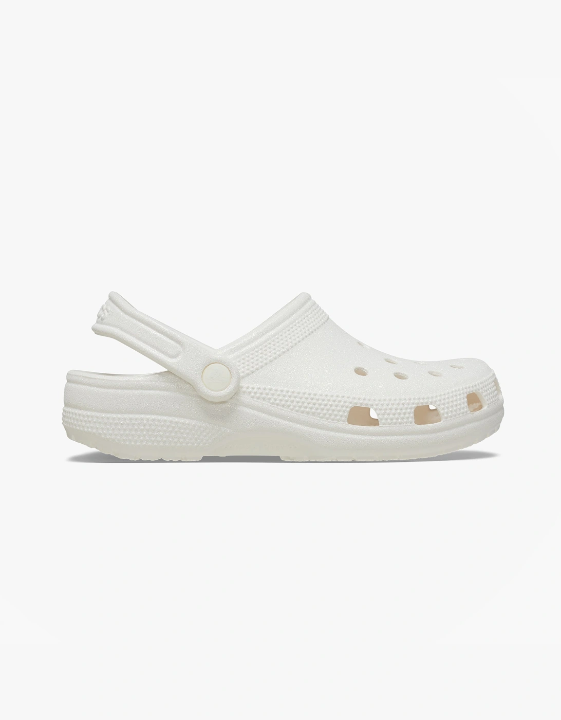 Crocs Women's White Classic Glitter Unisex Adults Clogs - Size: 6