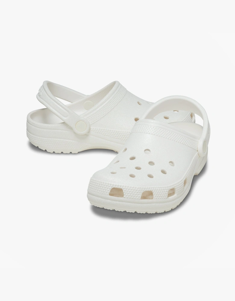 Crocs CLASSIC GLITTER Unisex Adults Clogs White