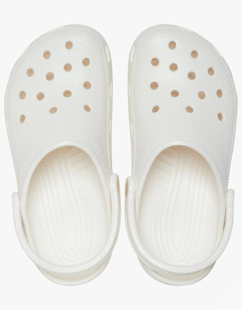 Crocs CLASSIC GLITTER Unisex Adults Clogs White