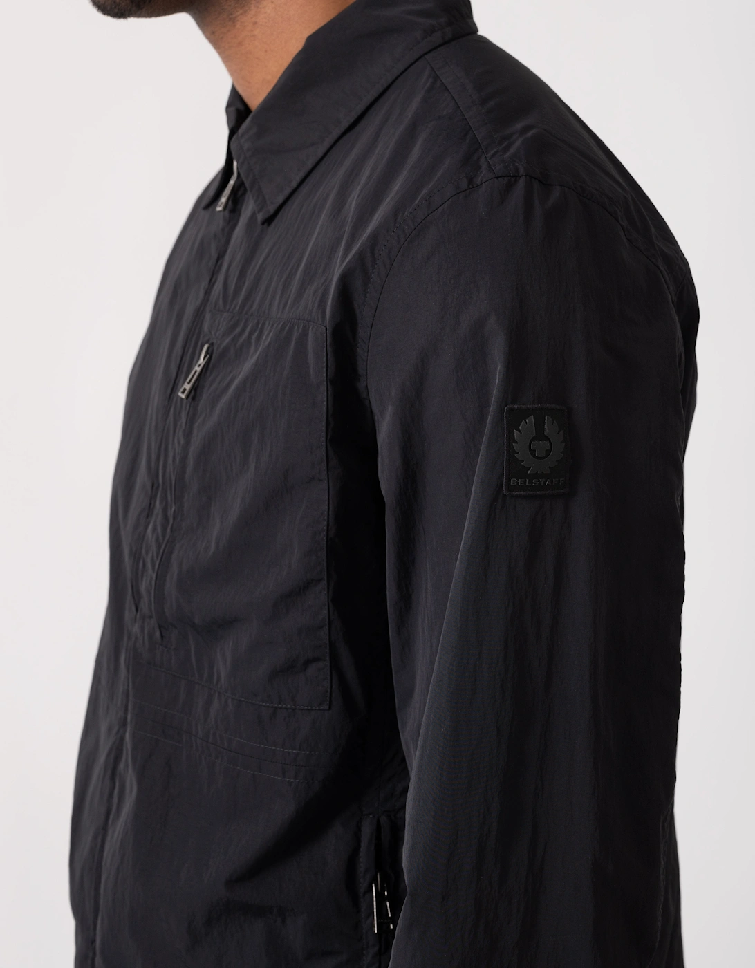 Belstaff Grid Mens Overshirt - Black