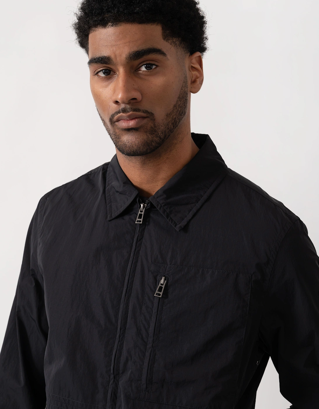 Belstaff Grid Mens Overshirt - Black