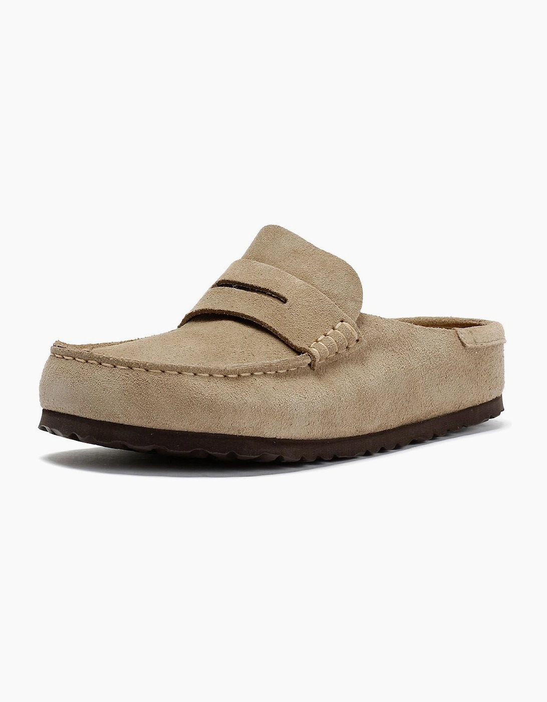 Birkenstock Naples Suede Taupe Regular Clogs