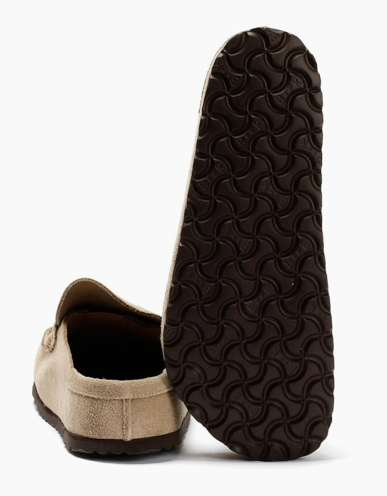 Birkenstock Naples Suede Taupe Regular Clogs