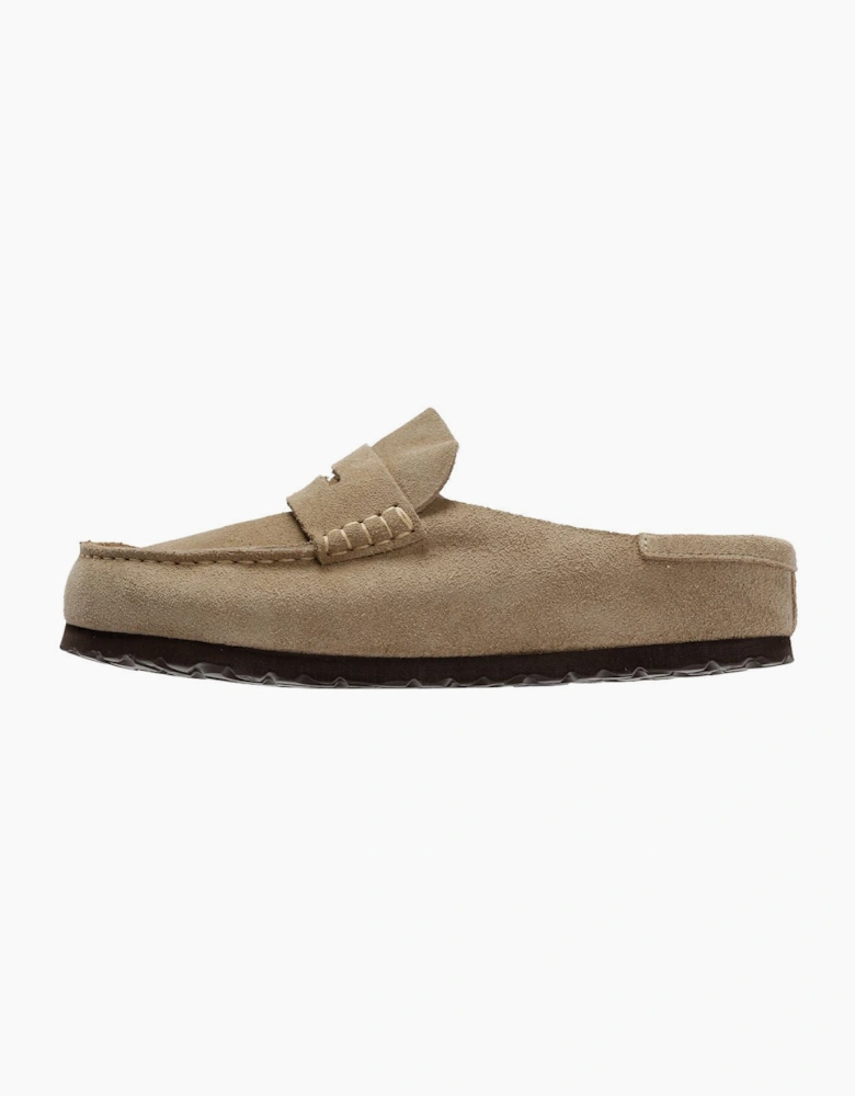 Birkenstock Naples Suede Taupe Regular Clogs