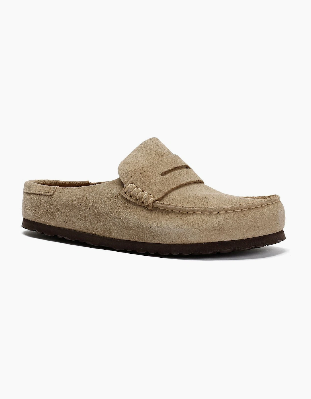 Birkenstock Naples Suede Taupe Regular Clogs