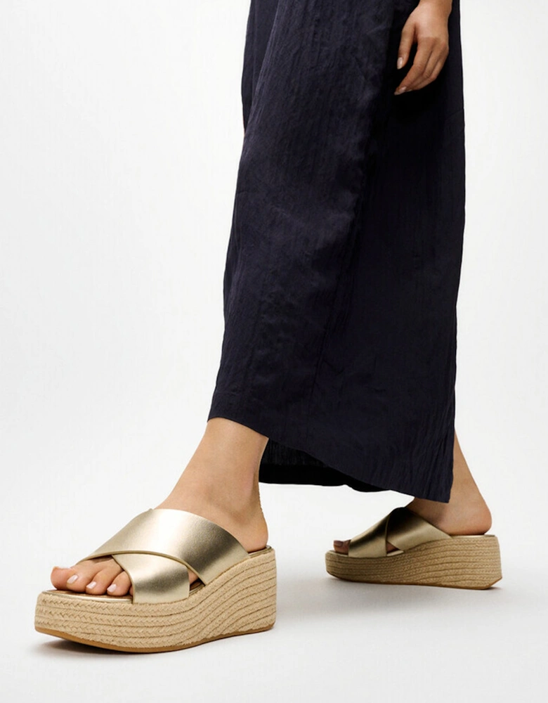 FitFlop PLATFFORMS ESPADRILLES Womens Mules Sandals Platino