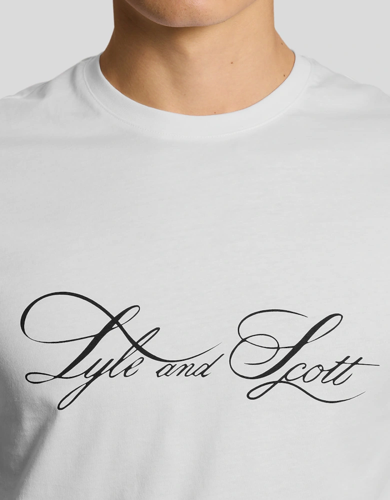 Lyle & Scott Superfine Mens Graphic T-Shirt - 626 White