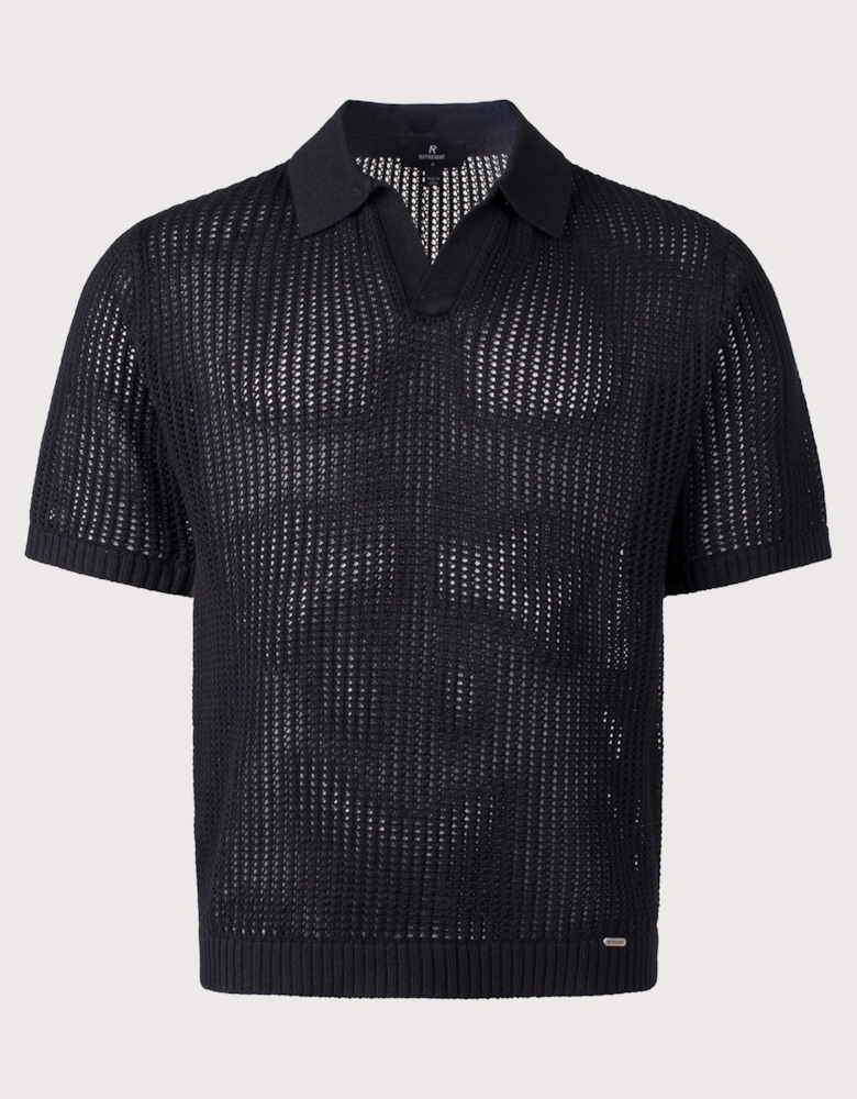 Beverly Open Gauge Knitted Polo Shirt